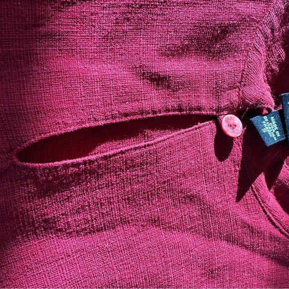 Vintage Eileen Fisher Linen Blend Sleeveless Burnt Red Tunic Top / small - Picture 4 of 11